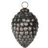 2er-Set: Christbaumkugeln in Silber/ Schwarz - (H)11 x  Ø 8 cm