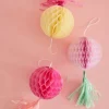 3er-Set: Dekoanhänger in Pink/ Gelb - Ø 10 cm