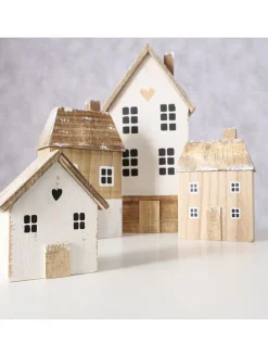 4er-Set: Dekoaufsteller "Lundholm" in Beige/ Weiß