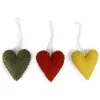 3er-Set: Dekohänger ''Heart'' in Gelb/ Grün/ Rot - (L)6,5 x (B)5,5 cm