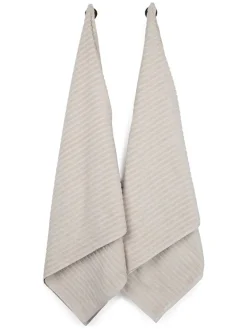 2er-Set: Duschtücher in Beige - (L)140 x (B)70 cm