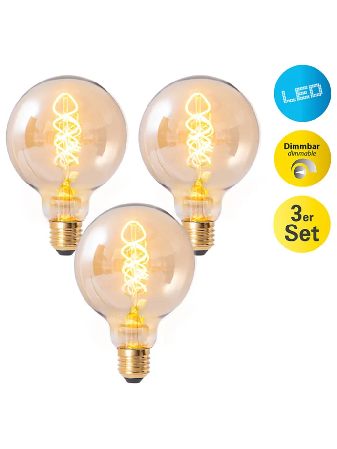 3er-Set: E27 LED-Leuchtmittel "Dilly" in Warmweiß - EEK G (A bis G)