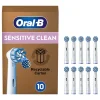 10er-Set: Ersatz-Bürstenköpfe "Pro Sensitive Clean" in Weiß