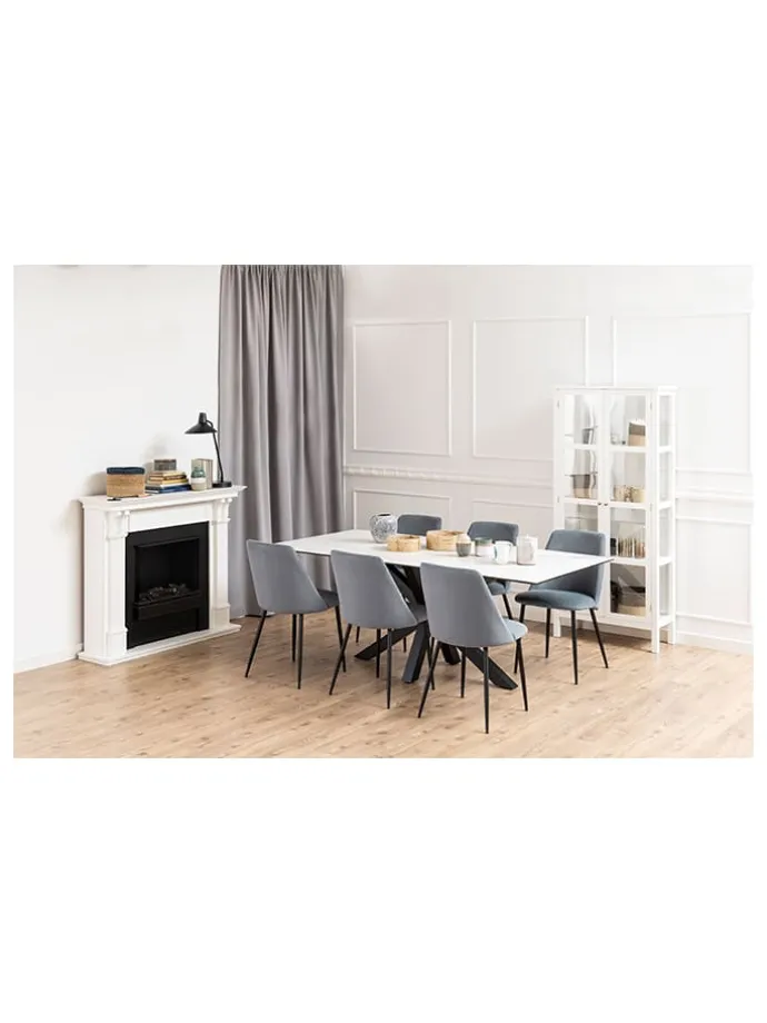 4er-Set: Esszimmerstühle "Ines" in Grau - (B)49,2 x (H)84 x (T)57,5 cm