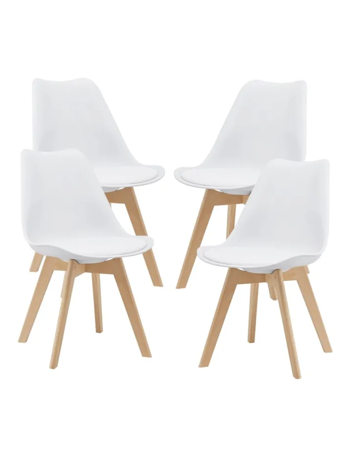 4er-Set Esszimmerstuhl Fläten in Weiß (H)81cm (B)49cm (T)57cm