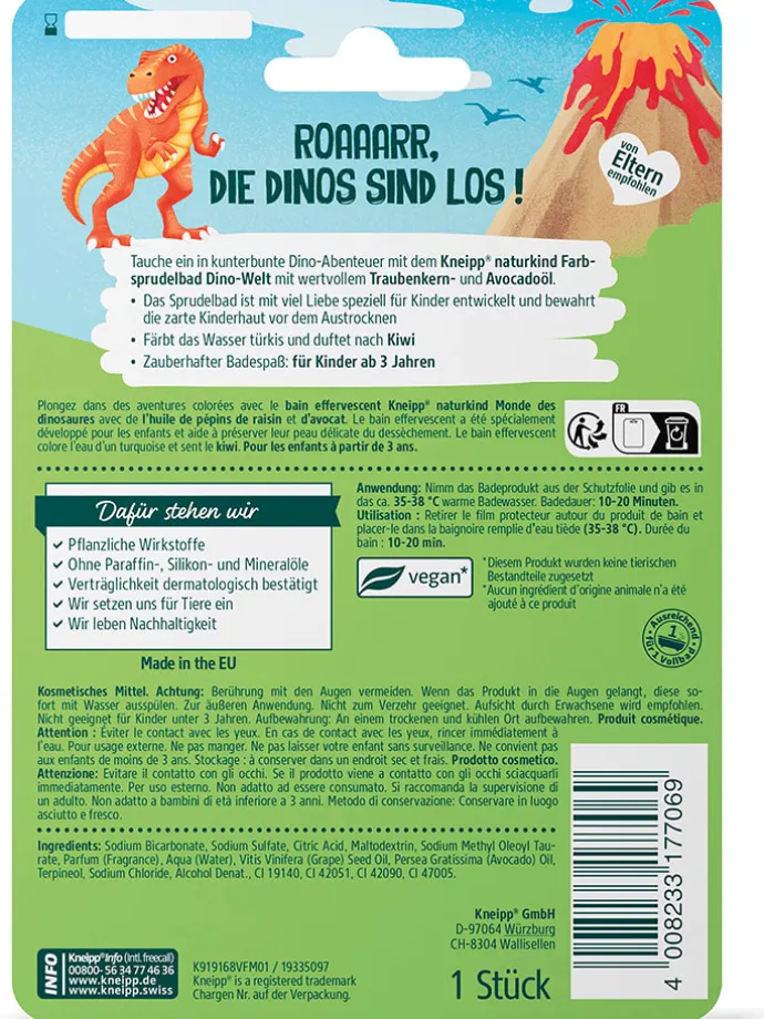 6er-Set: Farbsprudelbad "Naturkind Dinowelt"