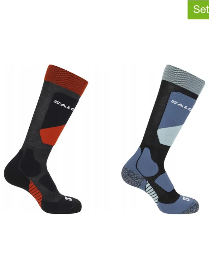 2er-Set: Funktionssocken "Access JR" in Schwarz/ Blau/ Rot