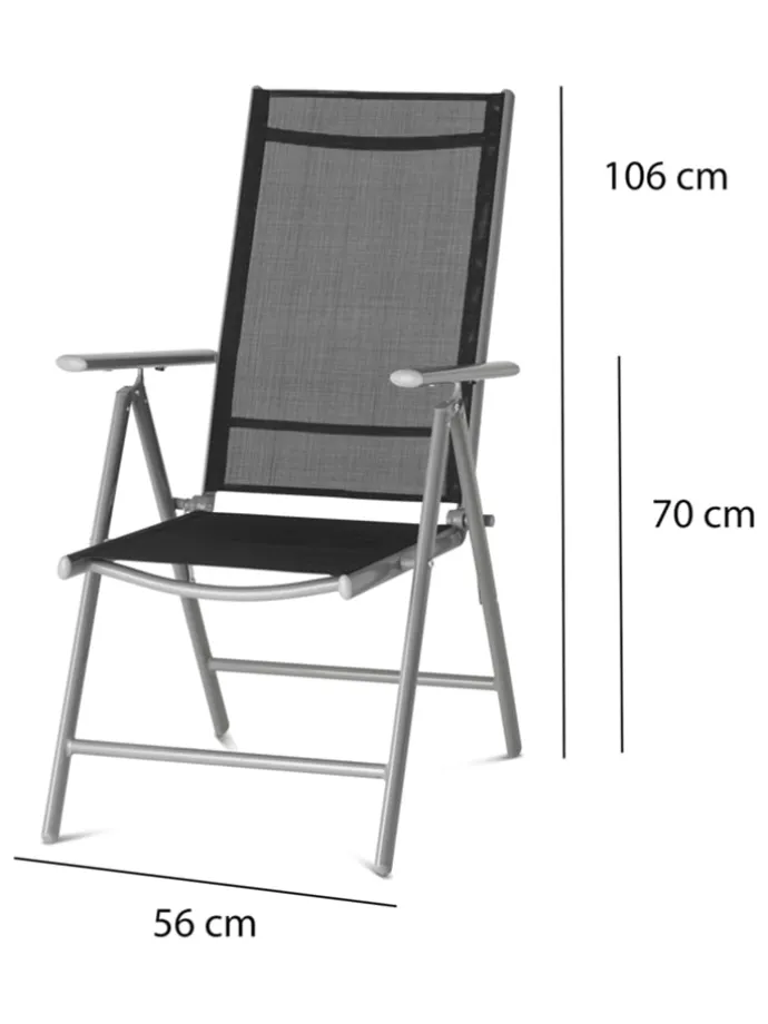 2er-Set: Gartenstühle in Anthrazit - (B)56 x (H)106 x (T)87,5 cm