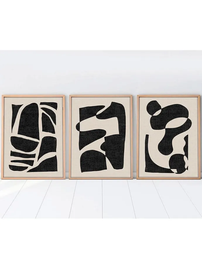 3er-Set: Gerahmte Kunstdrucke