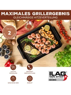 2-er-Set Grillplatte
