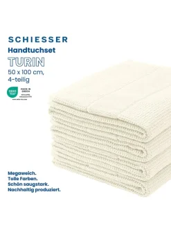 4er-Set: Handtücher "Turin" in Creme