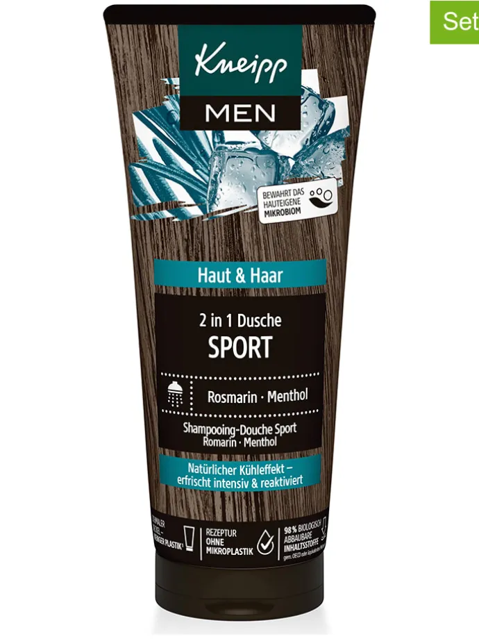 3er-Set: 2in1 Duschgel & Shampoo "Sport", je 200 ml