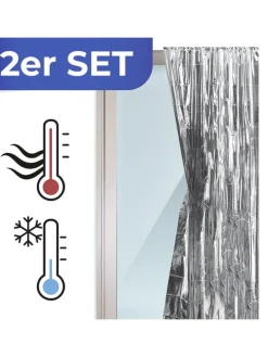 2er-Set: Isolierschutz-Folien in Silber - (L)220 x (B)90 cm