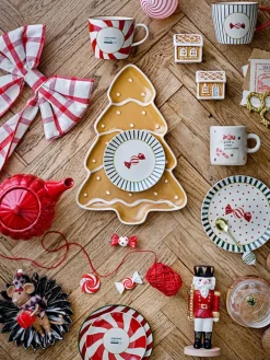 2er-Set: Jumbotassen ''Yule'' in Creme/ Rot/ Grün - 380 ml