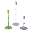 3er-Set: Kerzenleuchter "Kimberly" in Grün/ Rosa/ Blau