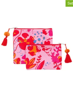 2er-Set: Kosmetiktaschen ''Viola'' in Rosa/ Rot