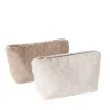 2er-Set: Kulturbeutel "Furry" in Creme/ Beige - (L)26,7 x (B)16,4 cm