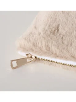 2er-Set: Kulturbeutel "Furry" in Creme/ Beige - (L)26,7 x (B)16,4 cm