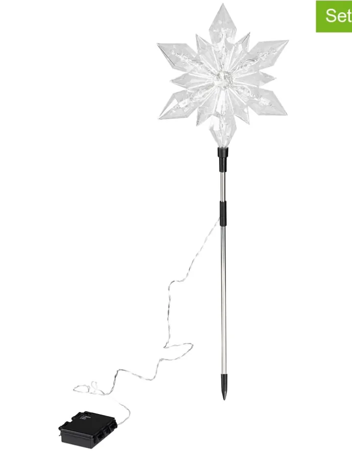 2er-Set: LED-Gartenstecker in Warmweiß - (H)66 cm