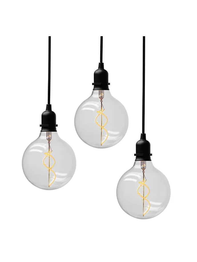 3er-Set: LED-Glaskugeln - (H)100 x Ø 12,5 cm