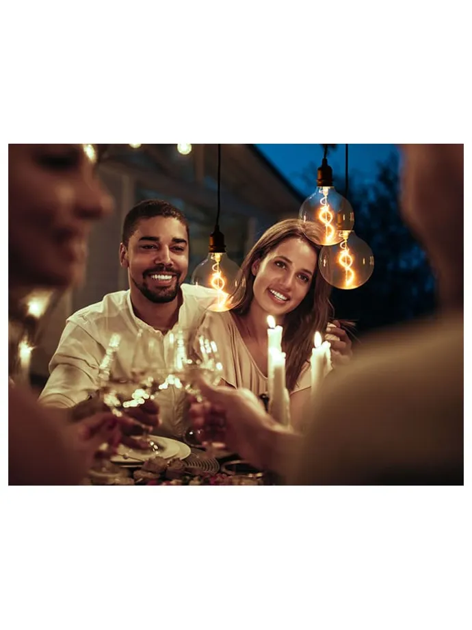 3er-Set: LED-Glaskugeln - (H)100 x Ø 12,5 cm
