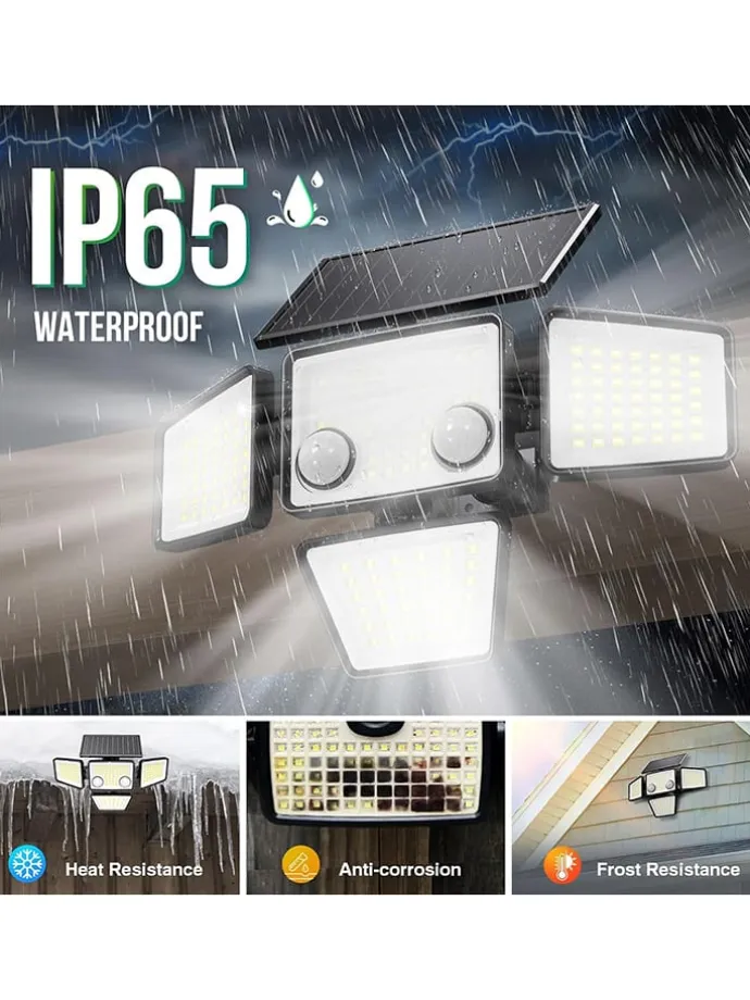 2er-Set: LED-Solarleuchten in Schwarz - (B)26,7 x (H)15,3 cm