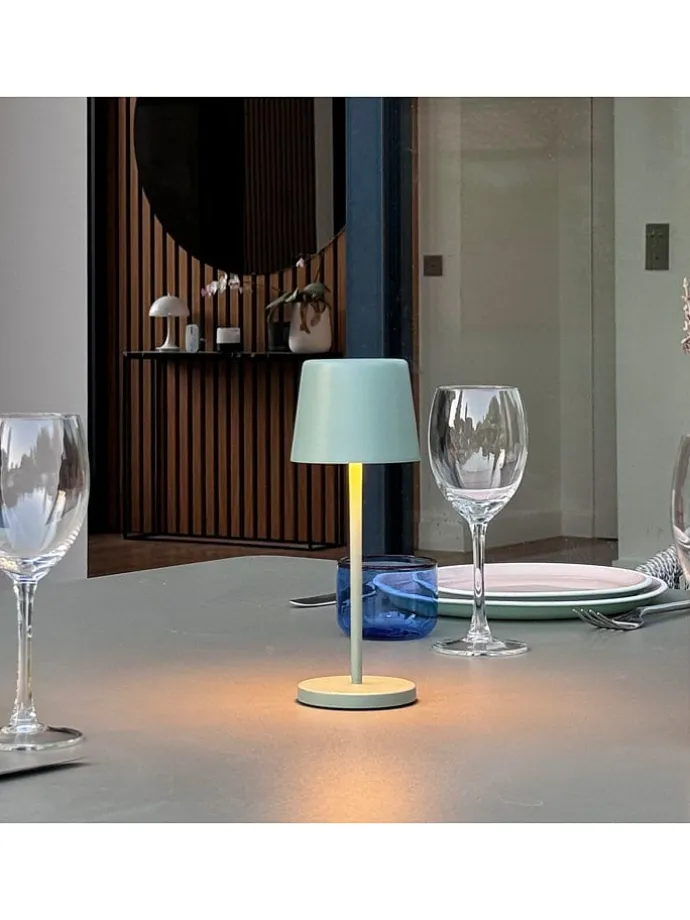 6er-Set: LED-Tischleuchte "Kelly Mini" in Khaki - (H)22 x Ø 8,2