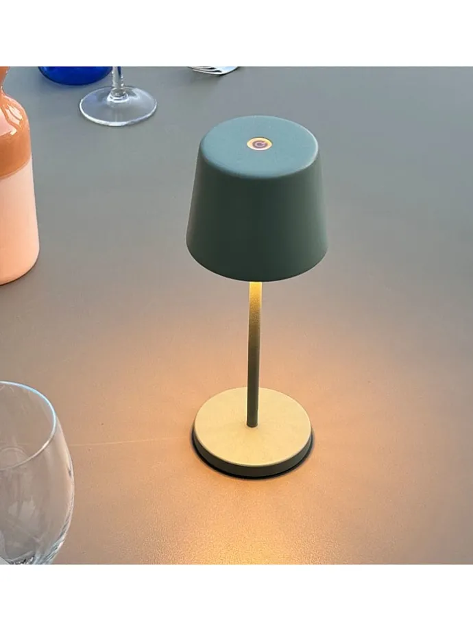 6er-Set: LED-Tischleuchte "Kelly Mini" in Khaki - (H)22 x Ø 8,2