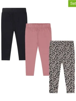 3er-Set: Leggings in Schwarz/ Rosa