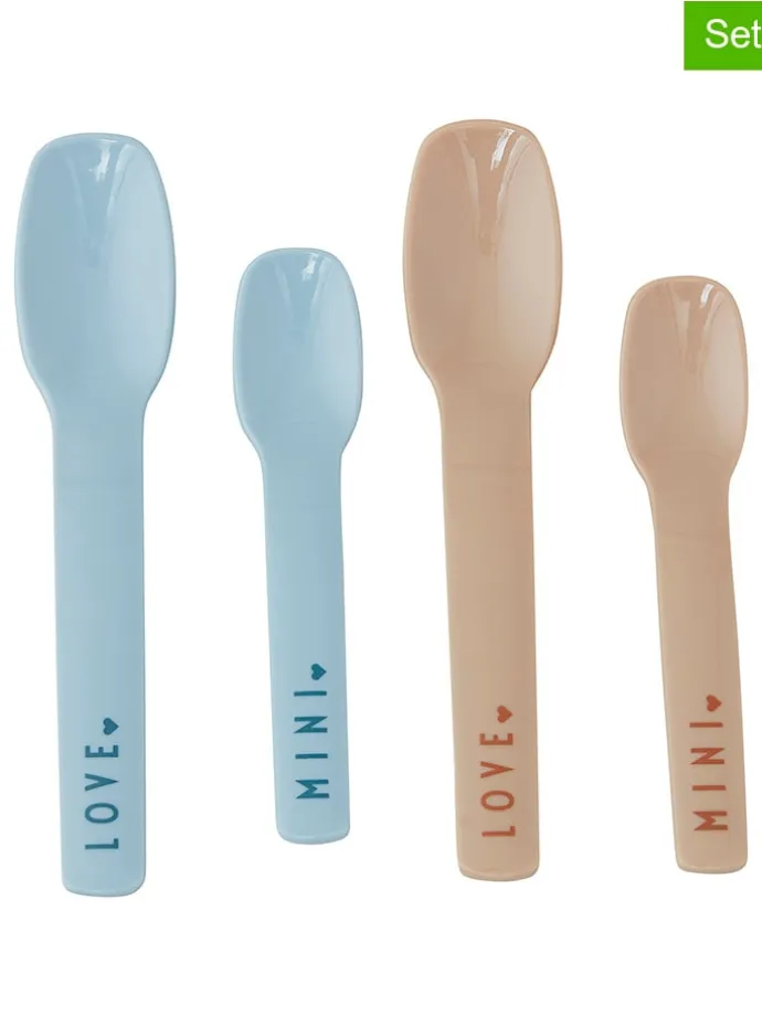 4er-Set: Löffel "Mini Favourite" in Hellblau/ Beige