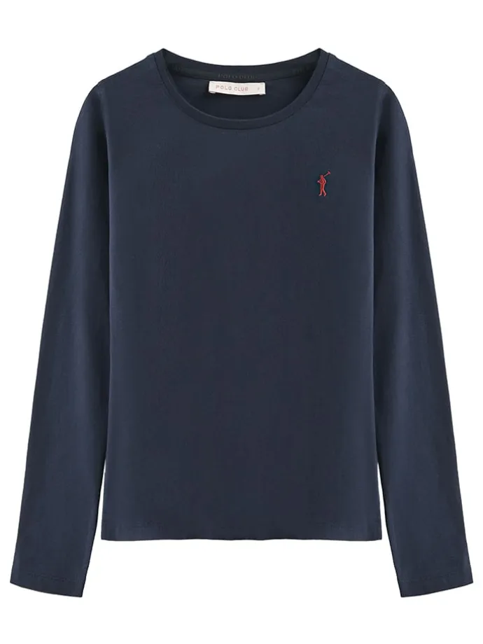 2er-Set: Longsleeves in Dunkelblau/ Weiß