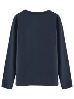 2er-Set: Longsleeves in Dunkelblau/ Weiß