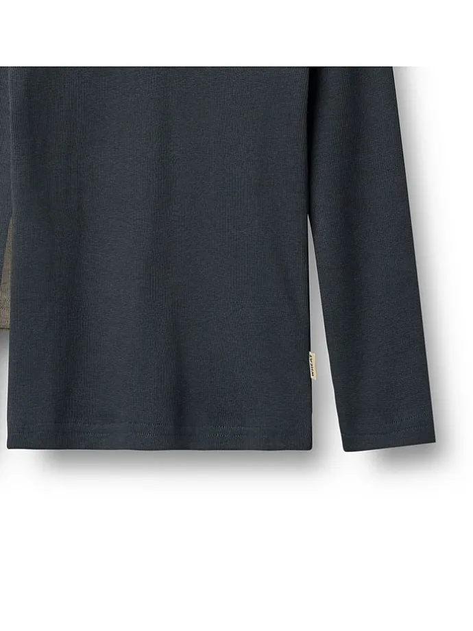 2er-Set: Longsleeves "Stig" in Hellbraun/ Dunkelblau