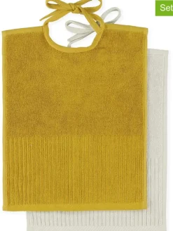 2er-Set: Lätzchen in Gelb/ Grau - (L)30 x (B)38 cm
