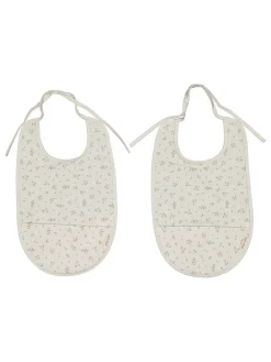 2er-Set: Lätzchen "Secret garden olive" in Creme