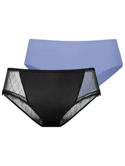 2er-Set: Pantys in Hellblau/ Schwarz