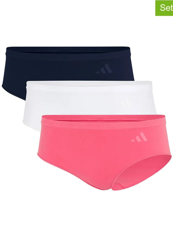 3er-Set: Pantys in Pink/ Weiß/ Dunkelblau
