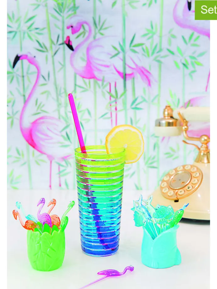 2er-Set: Partypicker in Blau/ Grün - 2x 9 Stück