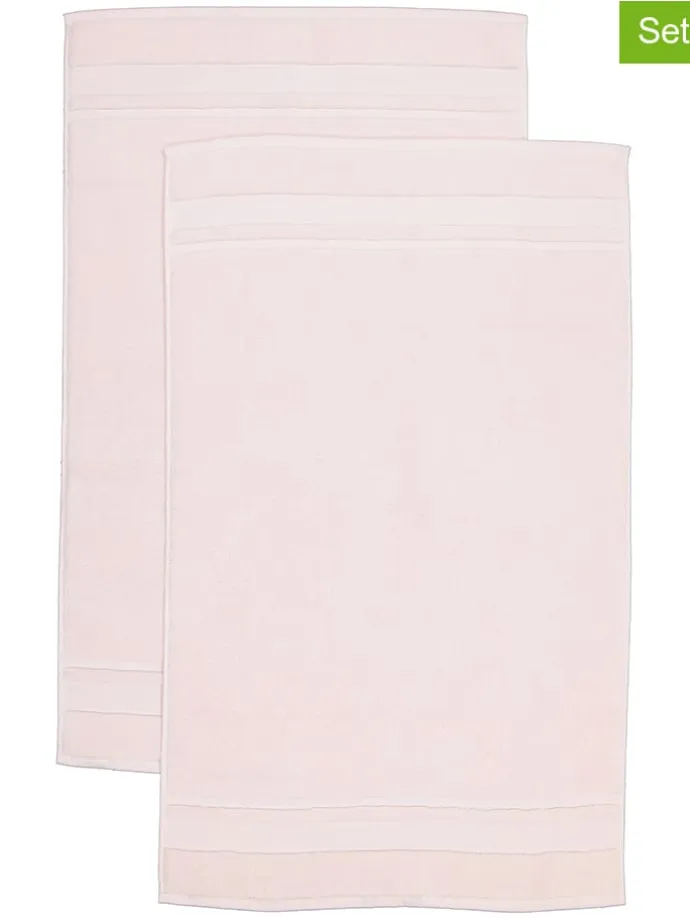 2er-Set: Premium-Badvorleger in Rosa - (L)100 x (B)60 cm