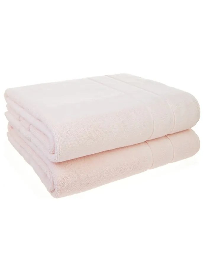 2er-Set: Premium-Badvorleger in Rosa - (L)100 x (B)60 cm