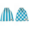 2er-Set: Reisebeutel in Weiß/ Blau - (B)30 x (H)40 cm