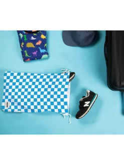 2er-Set: Reisebeutel in Weiß/ Blau - (B)30 x (H)40 cm