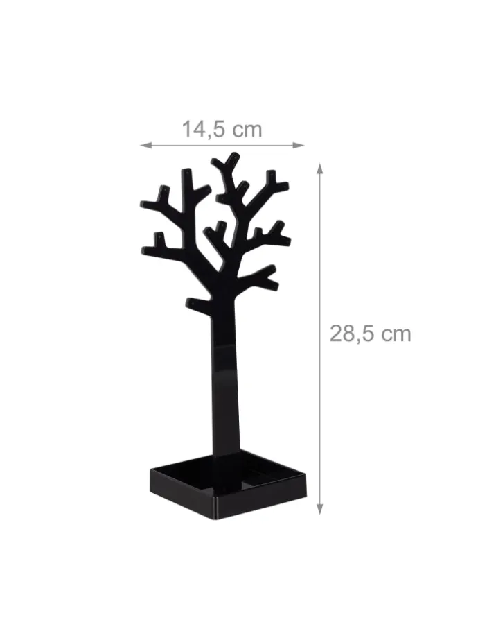 2er-Set: Schmuckständer Baum in Schwarz/Weiß