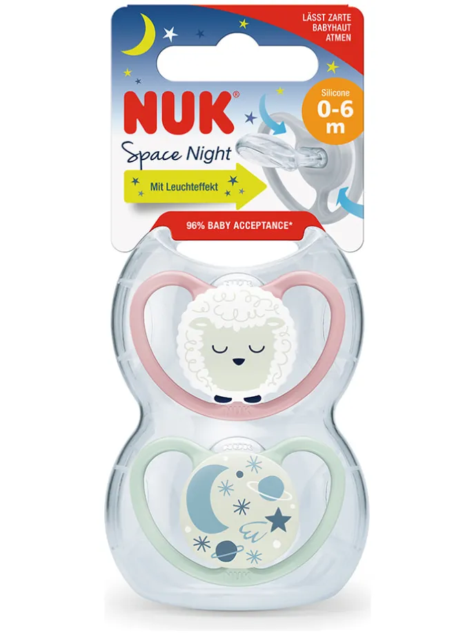 2er-Set: Schnuller "Space" in Rosa/ Türkis 2 x2 Stück