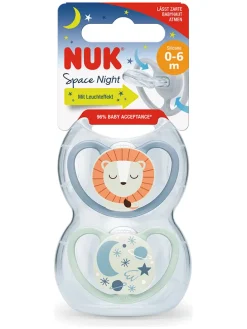 2er-Set: Schnuller "Space" in Blau/ Türkis - 2 x 2 Stück