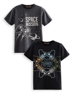 2er-Set: Shirts in Anthrazit/ Schwarz