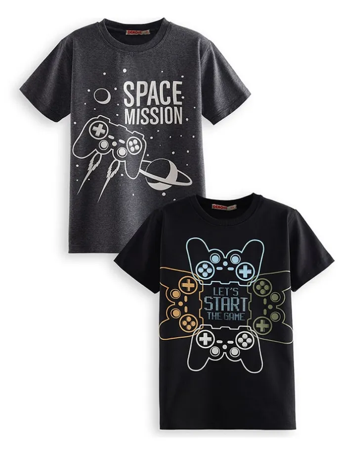 2er-Set: Shirts in Anthrazit/ Schwarz