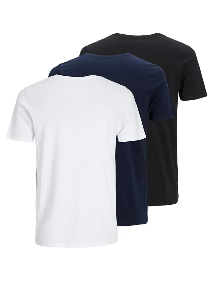 3er-Set: Shirts in Weiß/ Schwarz/ Dunkelblau