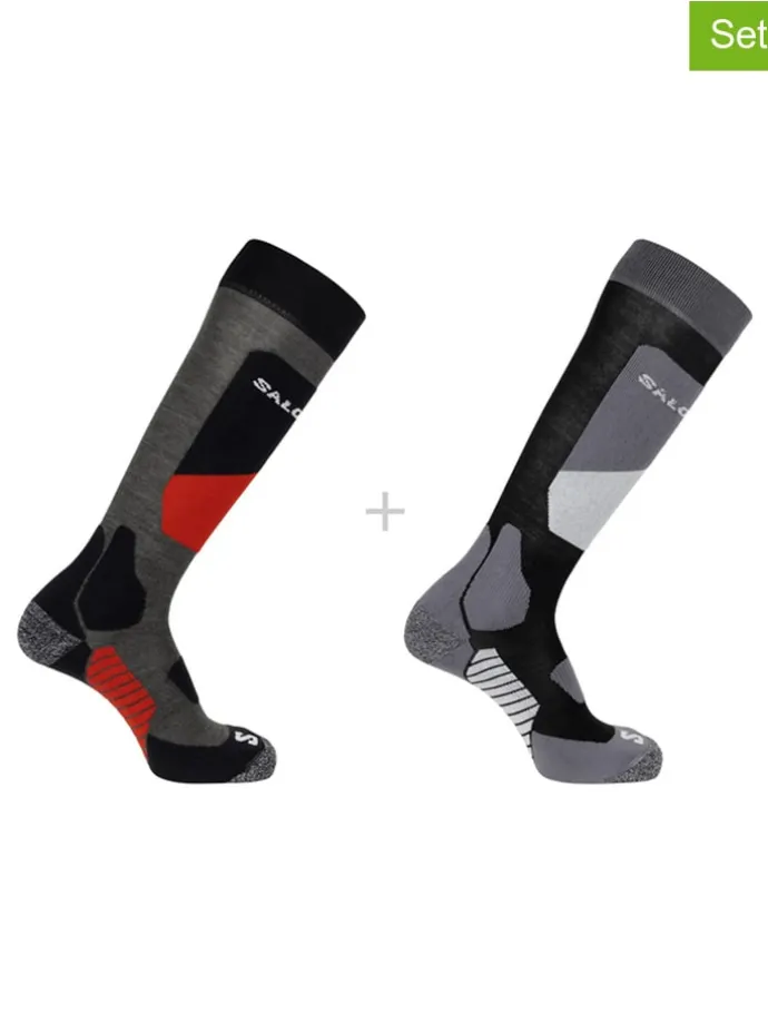 2er-Set: Ski-/ Snowboardsocken "Access" in Grau/ Schwarz