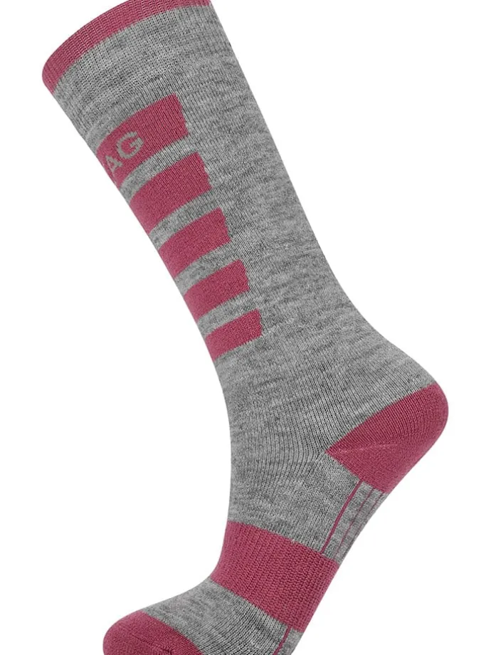 2er-Set: Ski-/ Snowboardsocken "Znow" in Grau/ Lila